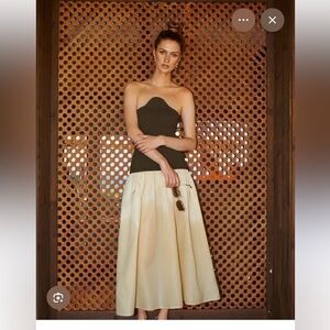 IQ Collection Strapless Taffeta Midi Dress - M - NWT